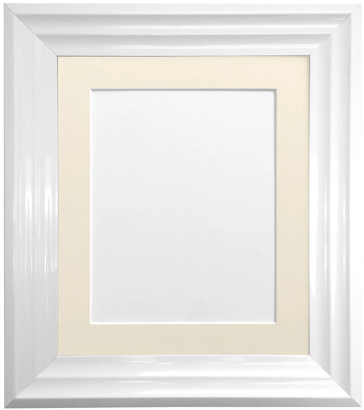 FRAMES BY POST Firenza White Picture Photo Frame with Ivory Mount Plastic Glass 36"x24" Pic Size 30"x20"