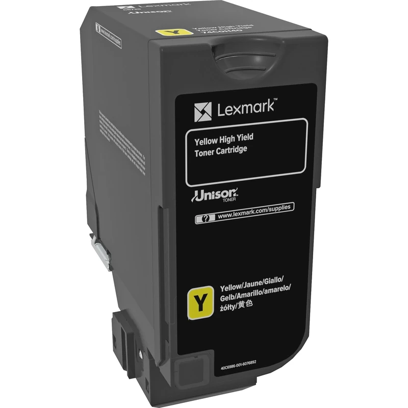 Lexmark High Yield Yellow Toner Cartridge, 12000 Yield (74C0H40)