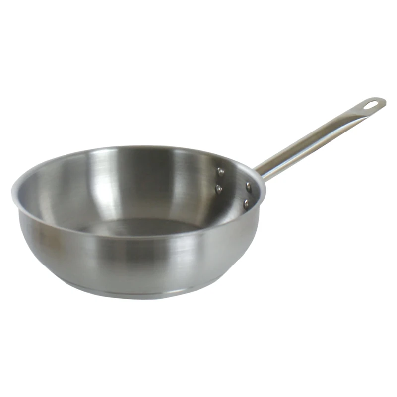 Commichef Plus Superior Blend Stainless Steel Sauté Pan without Lid, Strong Corrosion Resistance, 20cm
