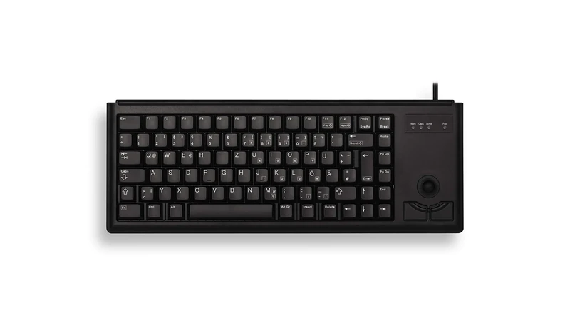 CHERRY G84-4400, Compact Keyboard with Trackball, Pan-Nordic Layout (QWERTY), Wired (USB-Connection), 2 Mouse Keys, Mechanical ML Switches, Black
