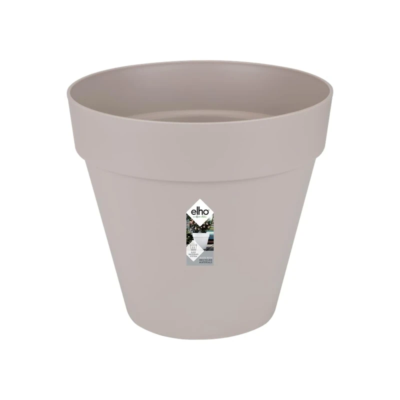 elho Loft Urban Round 60 - Large Plant Pot Outdoor - 100% Recycled Plastic - Ø 58.0 x H 54.0 cm - Grey/Warm Grey