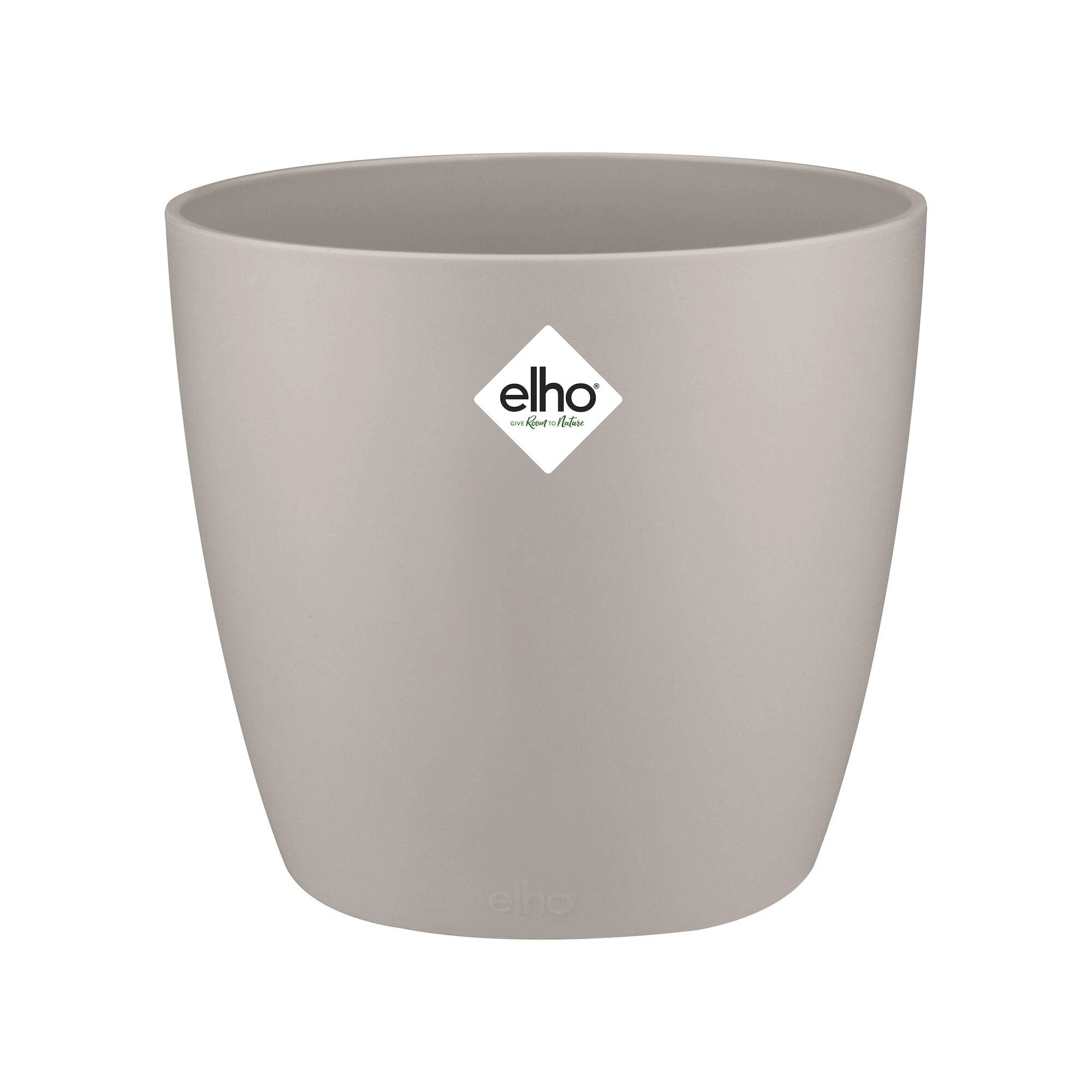 Elho Brussels Round 16 - Flowerpot - Warm Grey - Indoor - Ø 15.9 x H 14.6 cm
