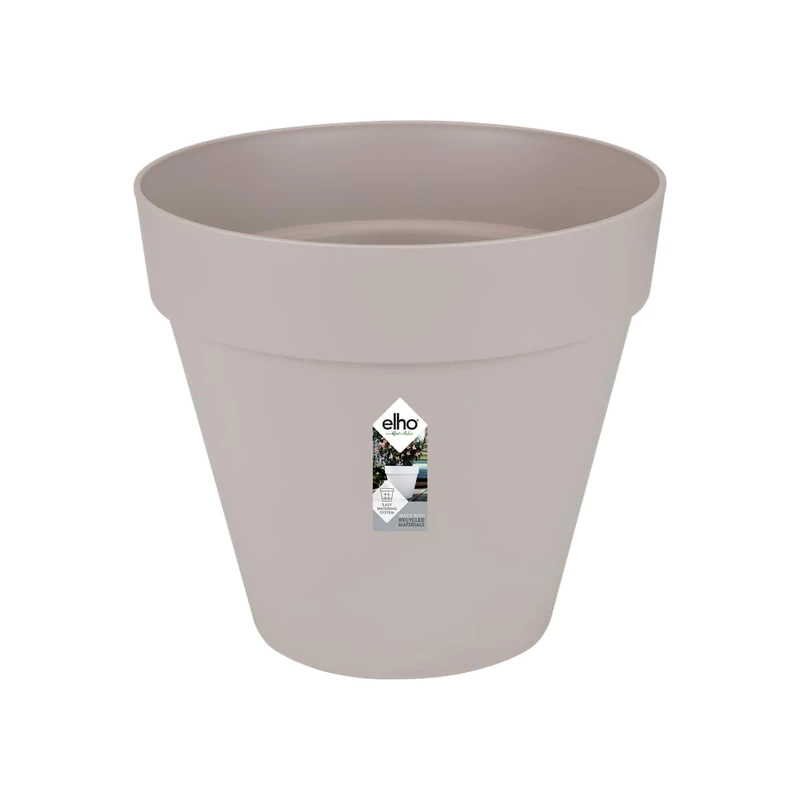 elho Loft Urban Round 50 - Large Plant Pot Outdoor - 100% Recycled Plastic - Ø 48.5 x H 44.5 cm - Grey/Warm Grey