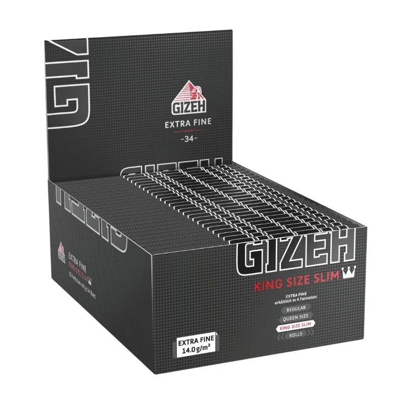 Gizeh 411110057 Black King Size Slim – 32 – 50 Packets x 33 Papers, Cellulose