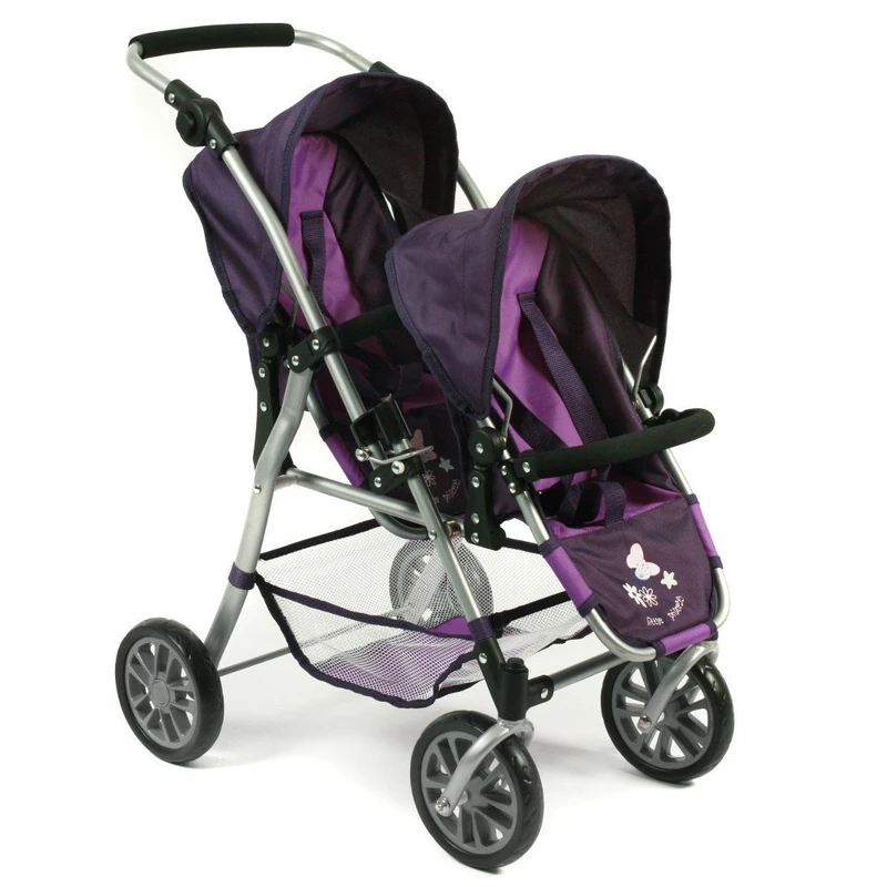 Bayer Chic 2000 Twinny 691 25 Tandem Dolls Buggy Plum Purple 63 x 43 x 77 cm