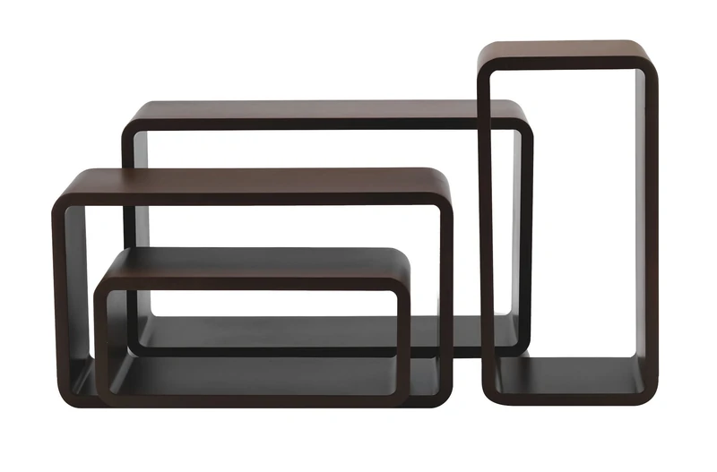 King Home m1106012/A Set of 4 Rectangular Rounded Shelves 50 x 16 x 30 h 45 x 16 x 25 h 40 x 16 x 20 h 35 x 16 x 15 h