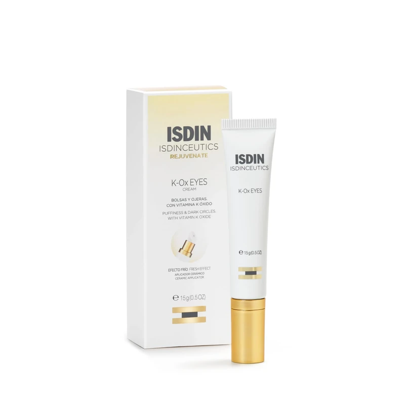 ISDIN Isdinceutics K-Ox Eyes - Under Eye Cream for Dark Circles & Bags - With Vitamin K Oxide - Cooling Ceramic Applicator, Reduces Puffiness, 15ml - Image 1