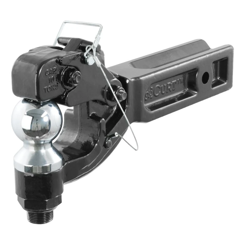 CURT 48012 Pintle Hitch with 2-5/16-Inch Trailer Ball, Fits 2-1/2-Inch Receiver, 20,000 lbs, 15-Inch Length