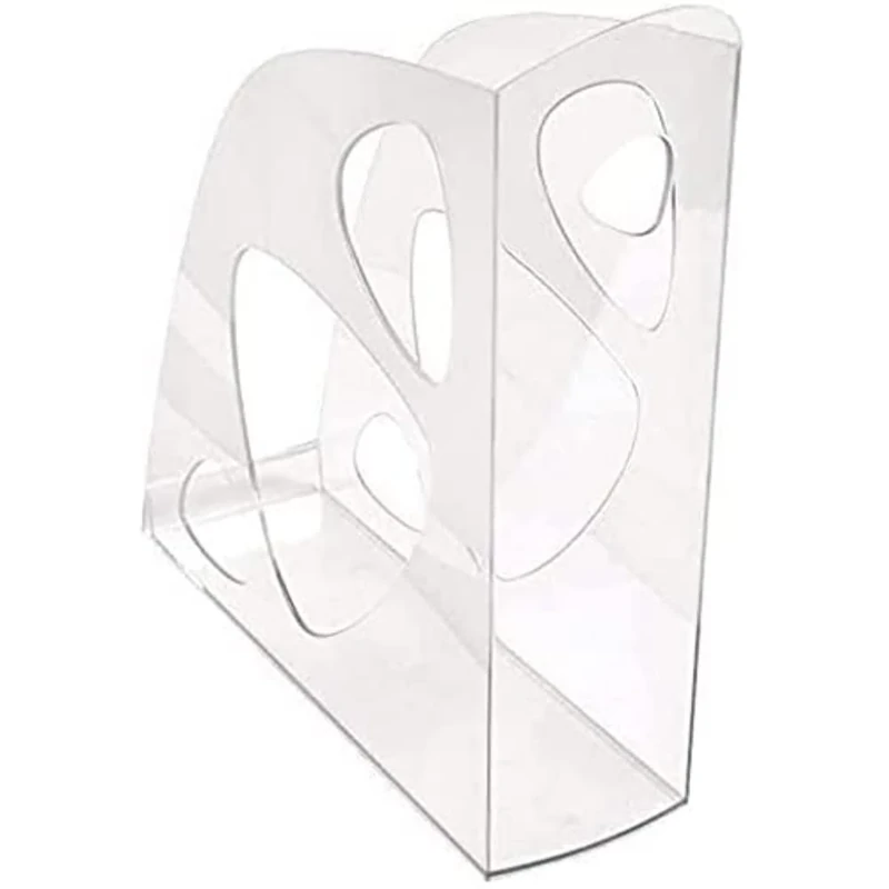 Exacompta - Ref 18123D - Office Ecomag Magazine File - 248 x 77 x 257mm in Size, Suitable for Storing A4 Documents, Finger Hole, Sturdy Construction - Clear (Pack of 10)