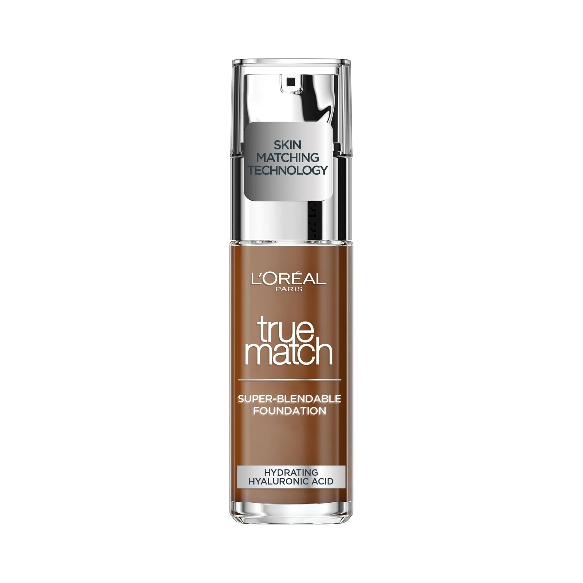 L'Oreal Paris True Match Liquid Foundation, Skincare Infused with Hyaluronic Acid, SPF 17, Available in 40 Shades, 10W Deep Golden, 30 ml