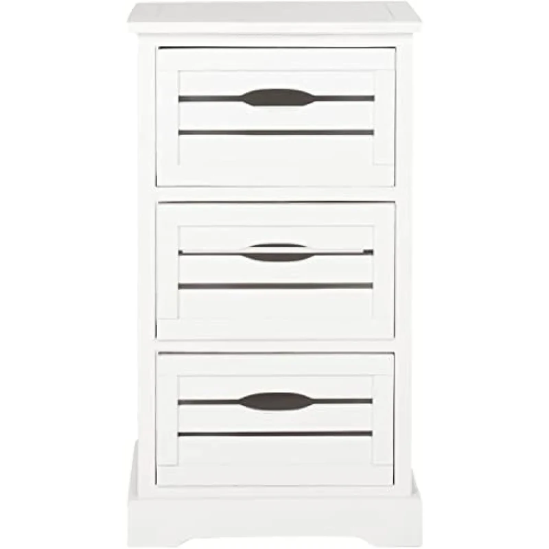 SAFAVIEH Contemporary Wooden Storage Cabinet with 3 Drawers, in Antique and Cream, 30 X 40 X 75