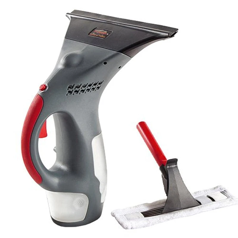 Mauk Akku Fenstersauger 3,6 V Handgriff mit Mikrofaserwischtuch-Fensterreiniger 1904, Battery-Operated Window Vacuum Cleaner 3.6 V 14 W with Handle with Microfibre Cleaning Cloth, Gray - Image 1