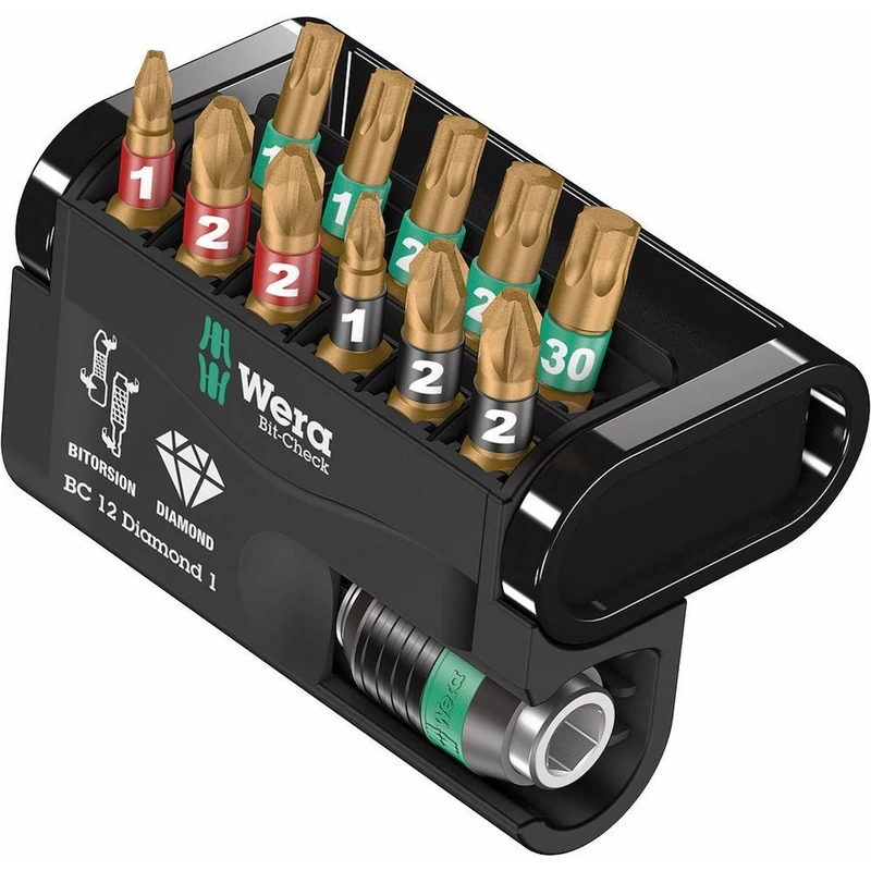 Wera Bit-Check 12 PH, PZ, TX, Diamond 1, 12PC - 05057421001