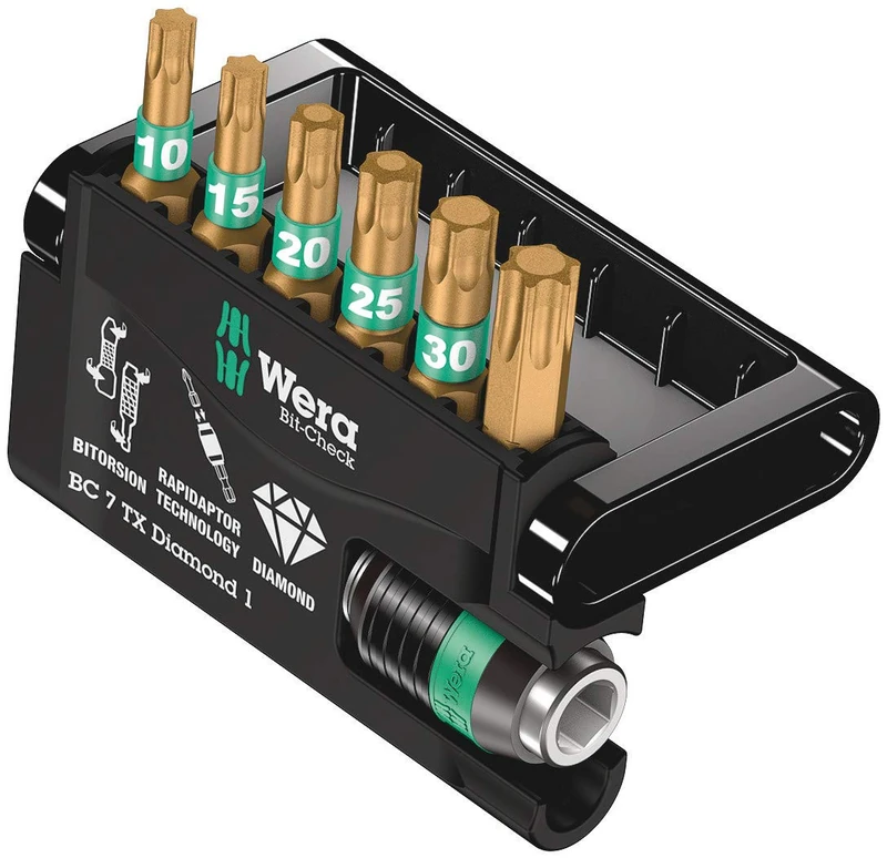 Wera 05057415001 Bit-Check 7 TX Diamond 1 Bit Set (7-Piece)