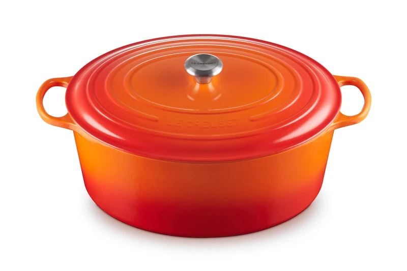 Le Creuset Signature Enamelled Cast Iron Oval Casserole Dish With Lid, 40 cm, 14.8 Litre, Volcanic, 21178400902430