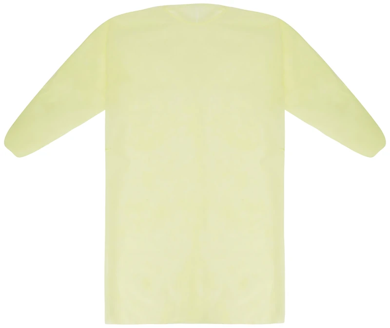 Barrier 1901 Gown, Isolation Large Elasticated Cuffs, Yellow (Pack of 50)