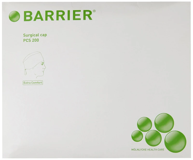 Barrier 42044 Surgical Cap, One-Size (Tie-Band), Green (Pack of 200)