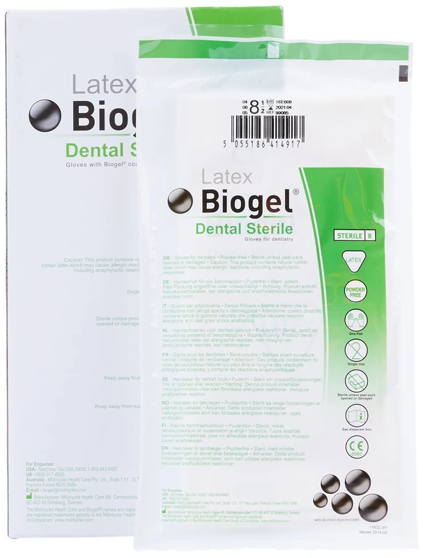 Biogel 9999085 Dental Sterile 8.5 Gloves, Pairs (Pack of 100)