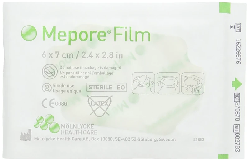 Mepore 270670 Dressing Absorbent Cellulose With Fluid Repellent Backing, Sterile, 15 cm x 20 cm (Pack of 50)