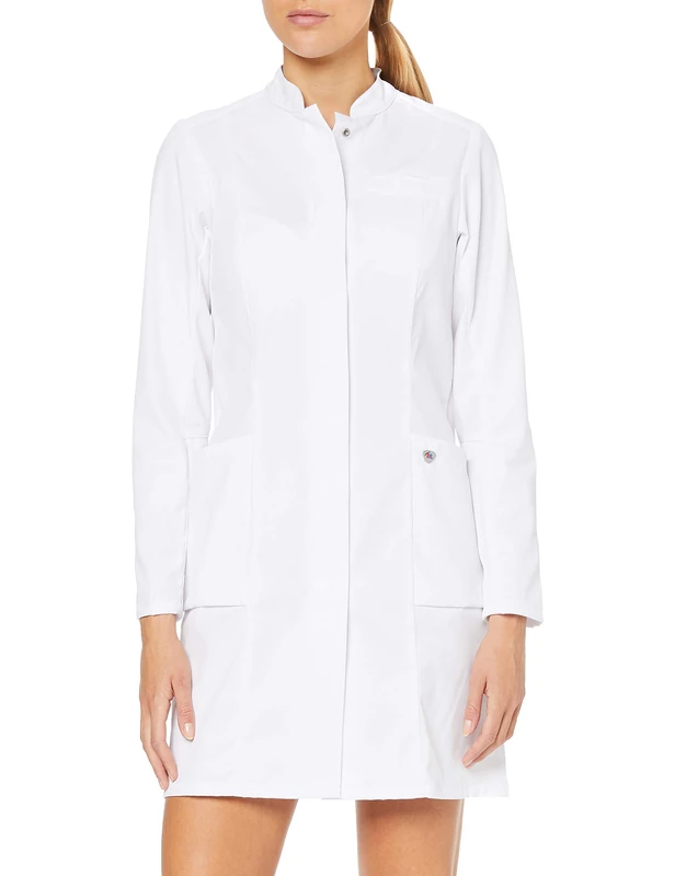 BP 1746-684-21/8n, Women's doctor's coat, Long-sleeve with stretch inserts 200,00 g/m², fabric blend, Color with stretch white, Size 8n