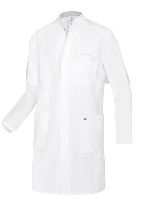 BP 1747-684-21 Men'S Doctor'S Coat, Long-Sleeve With Stretch Inserts, 200,00 G/M², Fabric Blend With Stretch, White, Size 42/43N