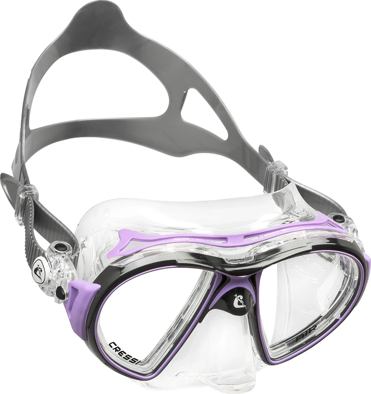 Cressi Air Silicone Crystal Professional Mask - Clear/Black/Lilac