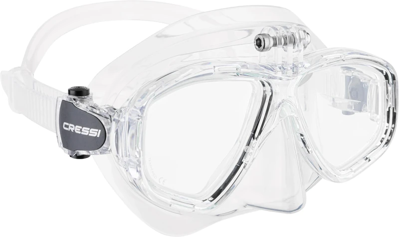 CRESSI Action Cam MaskClear/Clear - Unisex Reduced Volume Dive Mask with Action Cam Mount, Transparent/Transparent, One Size - Image 1