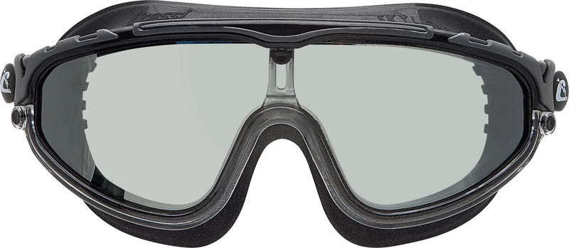 Cressi Skylight Swimming Goggles - Silicone Seal for Adult Swim Goggles - UV Anti-Fog Swimming Mask - Black/Frame Black Grey Mirrored Lens