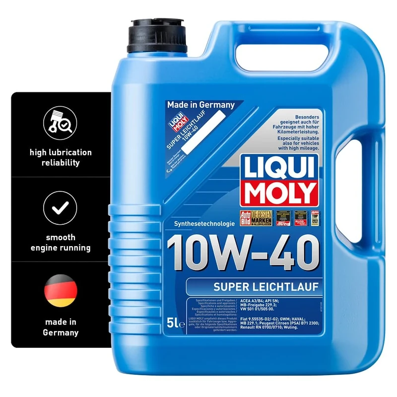 LIQUI MOLY Super Leichtlauf 10W-40 | 5 L | Synthesis technology motor oil | SKU: 9505