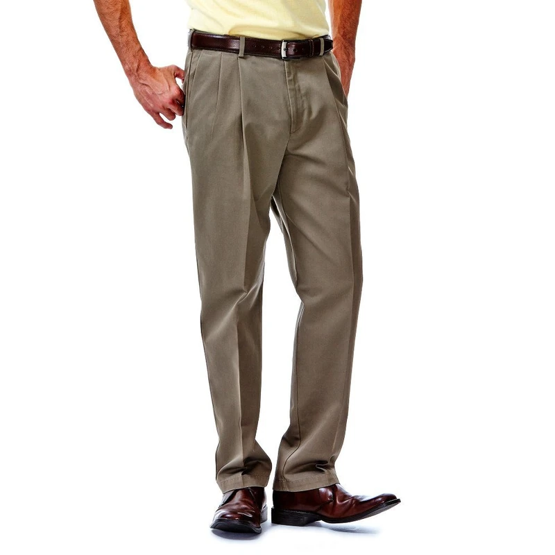 Haggar 41114957524 Men's Work to Weekend Pleated Front Pant, Lead Grey - 30-32