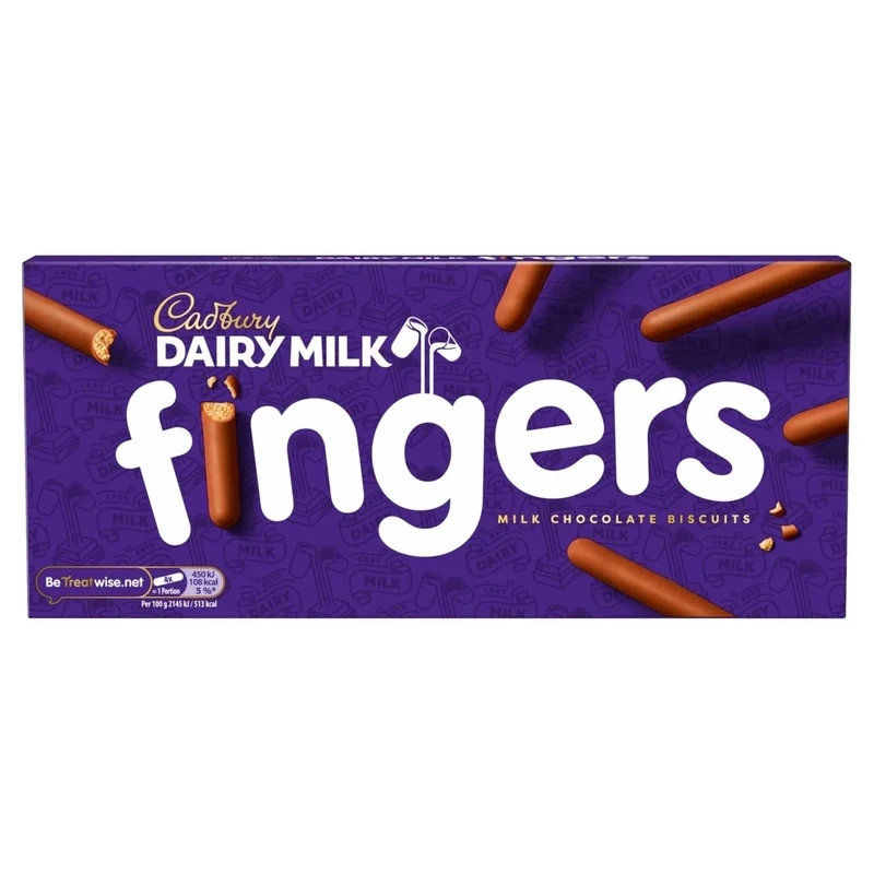 Cadbury Fingers Crossed Milk Chocolate Biscuits, Crunchy Biscuits Coated in Milk Chocolate, 114 g (Pack of 1)