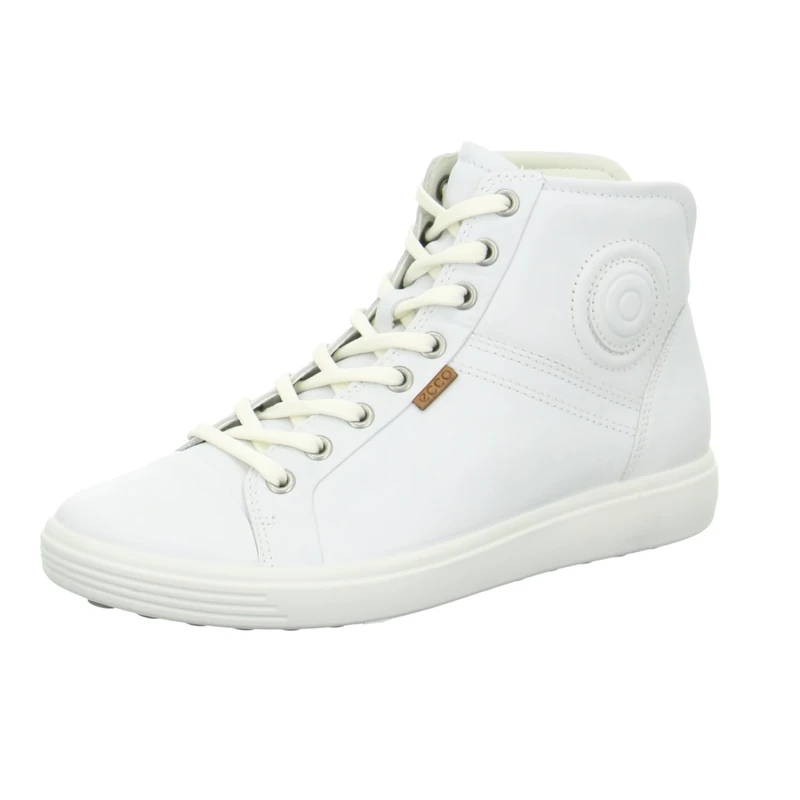 ECCO Soft 7 Ladies Hi-Top Sneakers - White (1007) UK 43