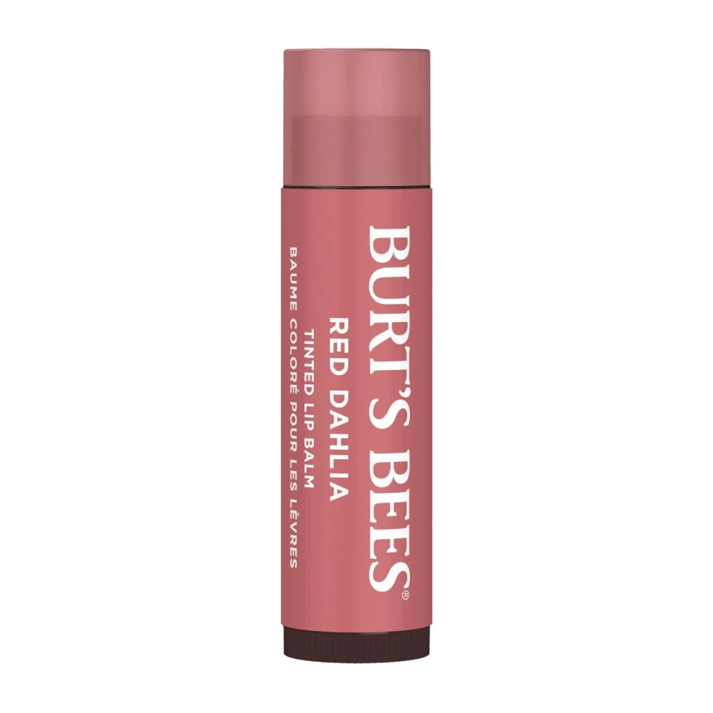 Burt's Bees Tinted Lip Balm Red Dahlia, Moisturising Lip Tint With Shea Butter, 100% Natural Origin, 4.25g