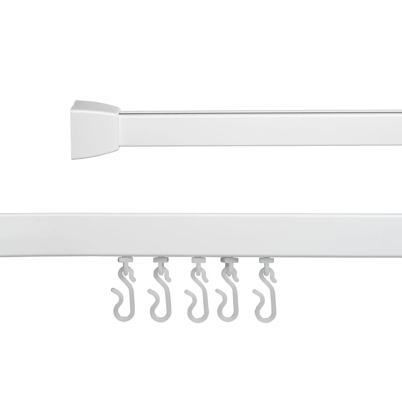 Croydex Profile 800 Curved Rail 1830x180-White, Metal, White, 76x183x20 cm