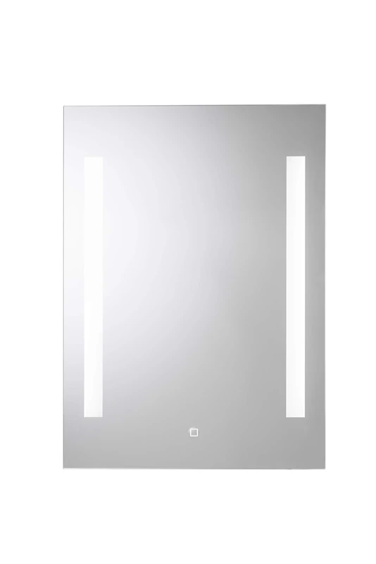 Croydex Henbury Bathroom Mirror with Lights - Easy to Install Bathroom LED mirror with Demister Pad, All Fittings Included, Two Light Strips, Touch Button Power Switch, 70x50cm