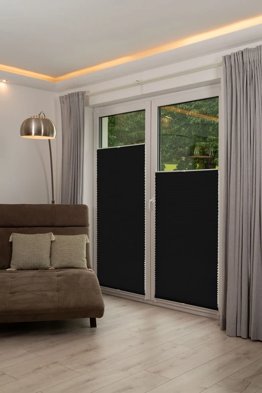 K-home Pleated Blinds, Black, 60 x 130 cm