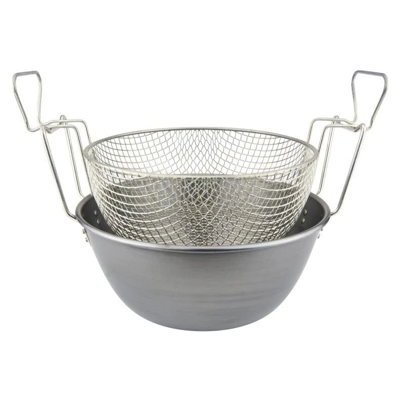 ILSA Deep Fryer with Basket, Brushed Iron and Nickel, Diameter 36 cm