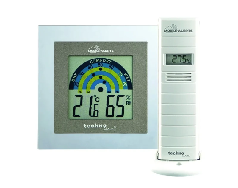 Technoline MA 10260-Set Indoor Climate Station and Thermo Hygro Sensor - White
