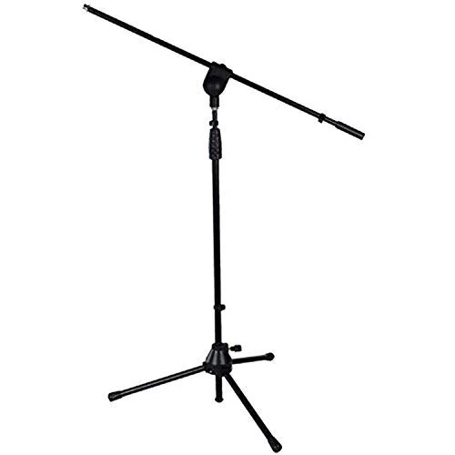 LyxPro Tripod Boom Floor Microphone Stand Adjustable Height, Foldable, Tilting and Rotating for Stage or Studio fits 3/8" and 5/8" mounts