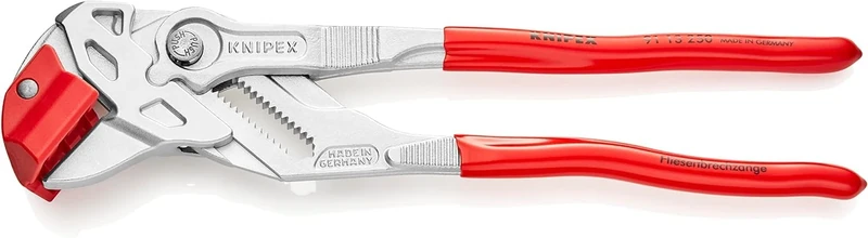 KNIPEX Tile Breaking Pliers Chrome-Plated with Plastic Coating 250 mm, 91 13 250