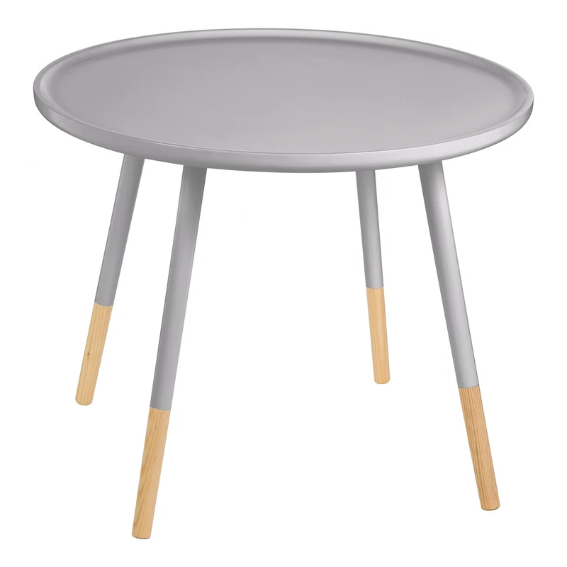 Premier Housewares Viborg Round Side Table, Wood, 48 x 60 x 60 cm - Grey