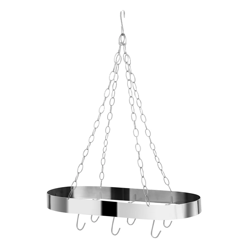 Premier Housewares Oval Ceiling Rack, Matt Chrome