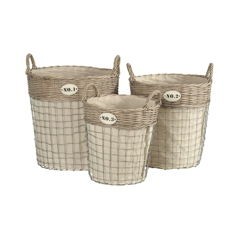 Premier Housewares Lida Laundry Baskets, Willow, Natural, 39 x 39 x 47 cm