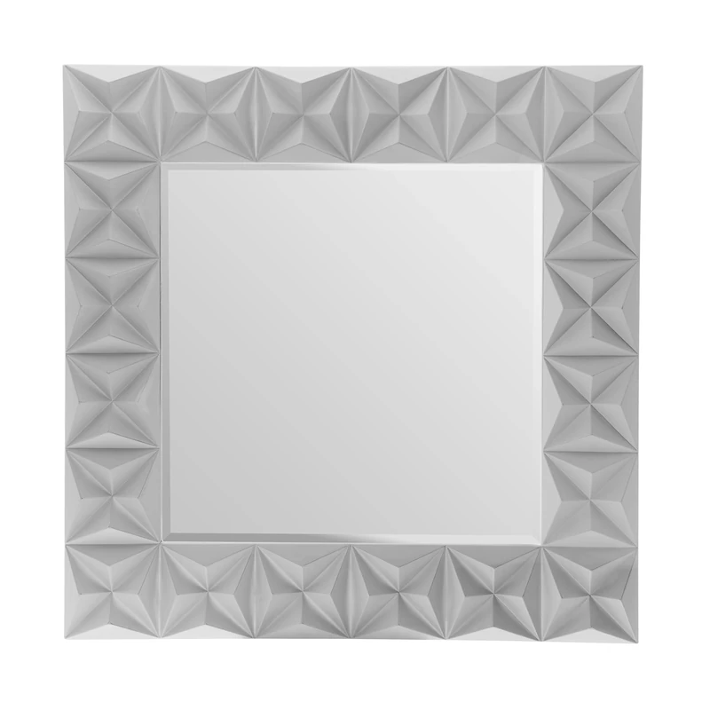 Premier Housewares High Gloss 3D Effect Wall Mirror, Grey
