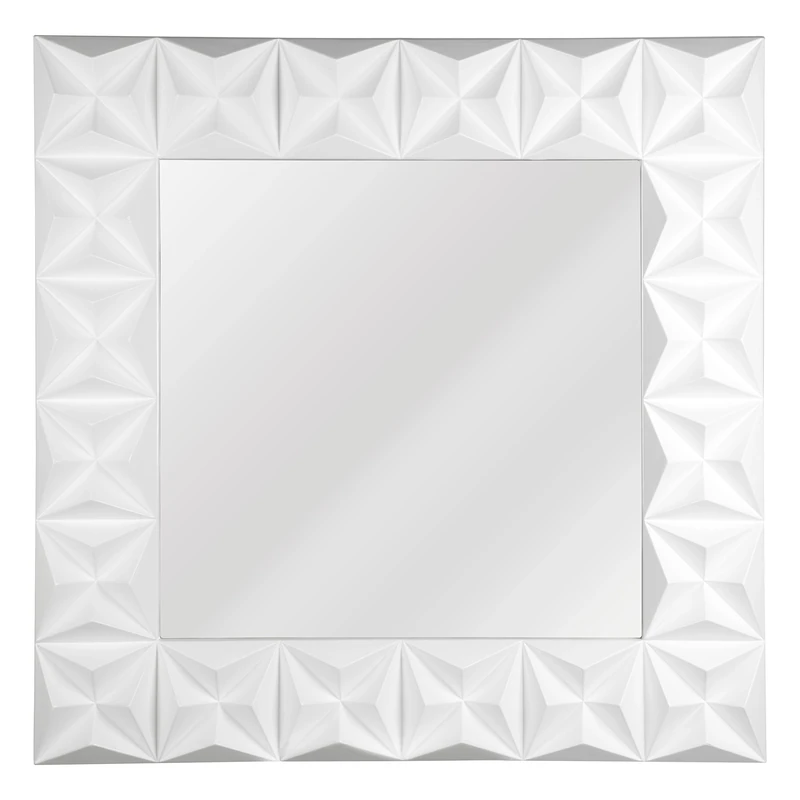Premier Housewares High Gloss 3D Effect Wall Mirror, White