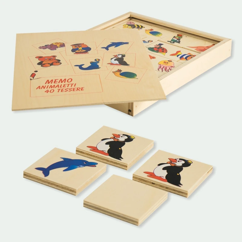 Dida Memory Animals - Wooden Memory Game with 40 Pieces
