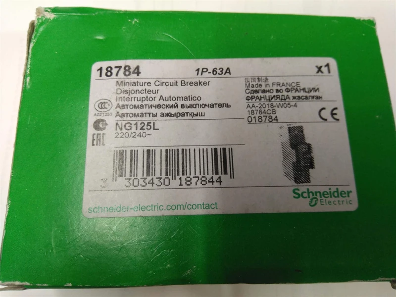 Schneider Electric 18784 NG125L 1P 63A C, White