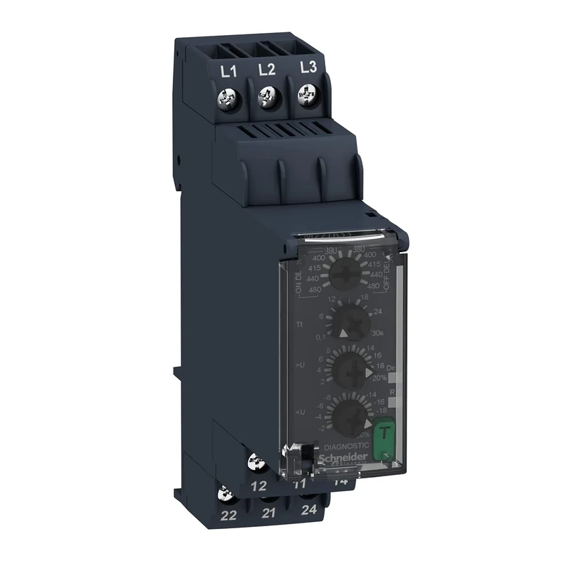 Schneider Electric Modular 3 phaseVoltage control relay, Harmony, 8A, 2CO, 380-480V AC - Image 1
