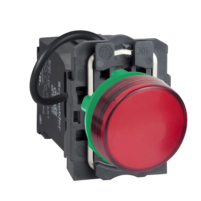 Schneider Electric Pilot light, Harmony XB5, red, plastic, 22mm, universal LED, plain lens, 400V