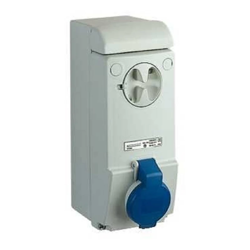 Schneider Electric 83031 Socket Unika W/Interlock 16A 3P-E 200-25, White